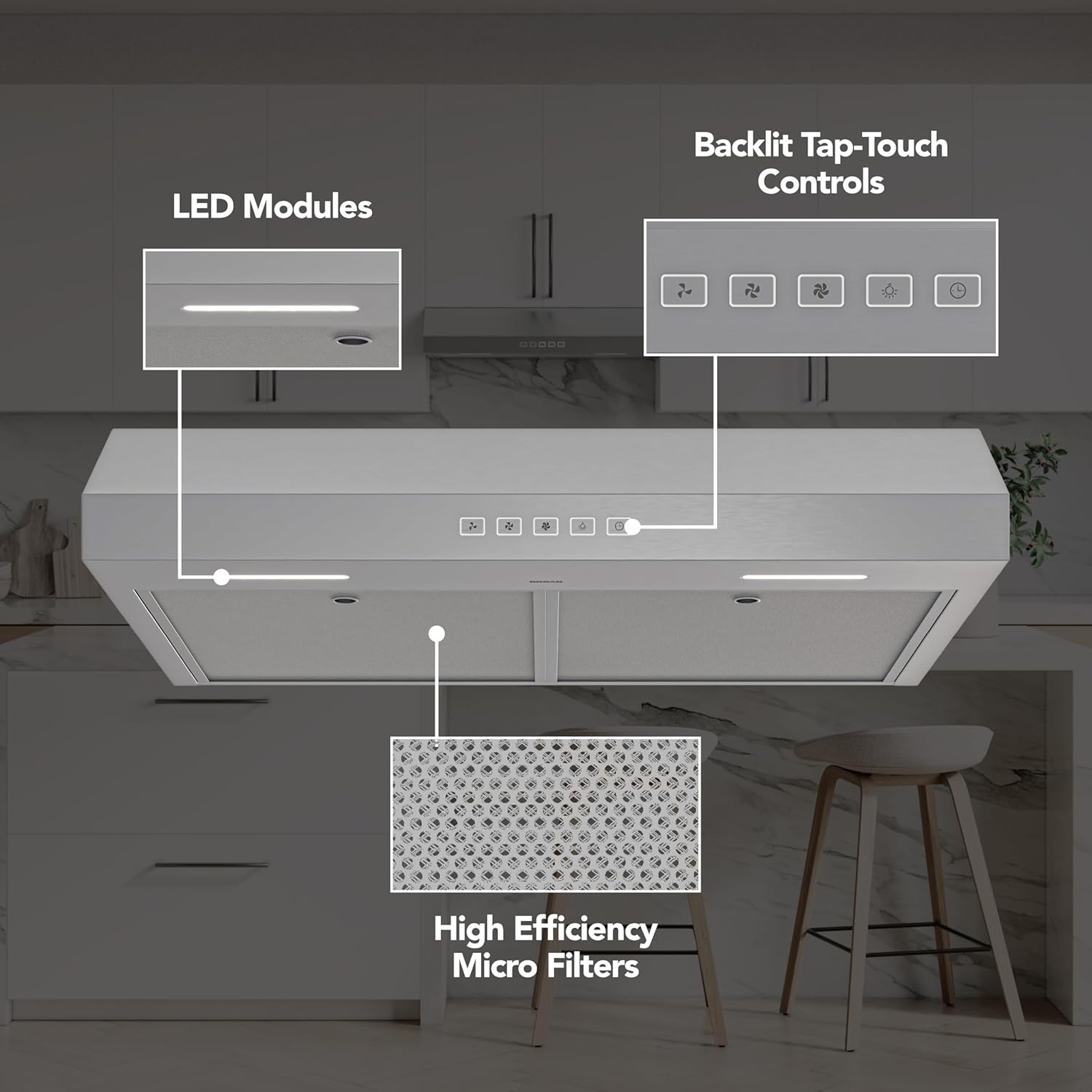 Broan-NuTone Three-Speed Glacier Undercabinet Range Hood with LED Light, ADA Compliant wourant
