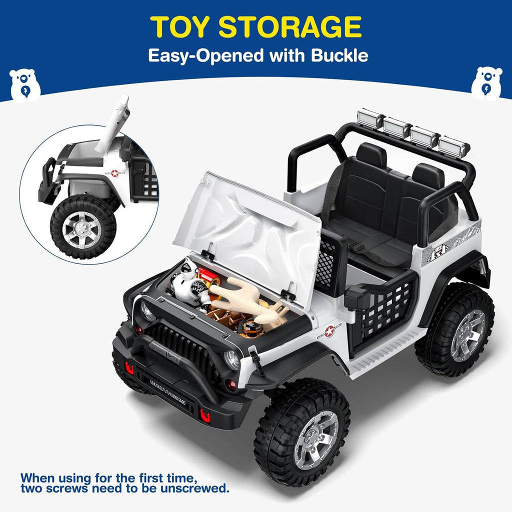L8 Ride On Car, 2 Seater, 12V Kids Electric Car w/Remote Control, 4-Wheel Suspension, Bluetooth Speaker, Multi Music Modes, 3 Speeds, LED Lights, Xmas & Birthday Gift Ideas for Kids Ages 3+ wourant