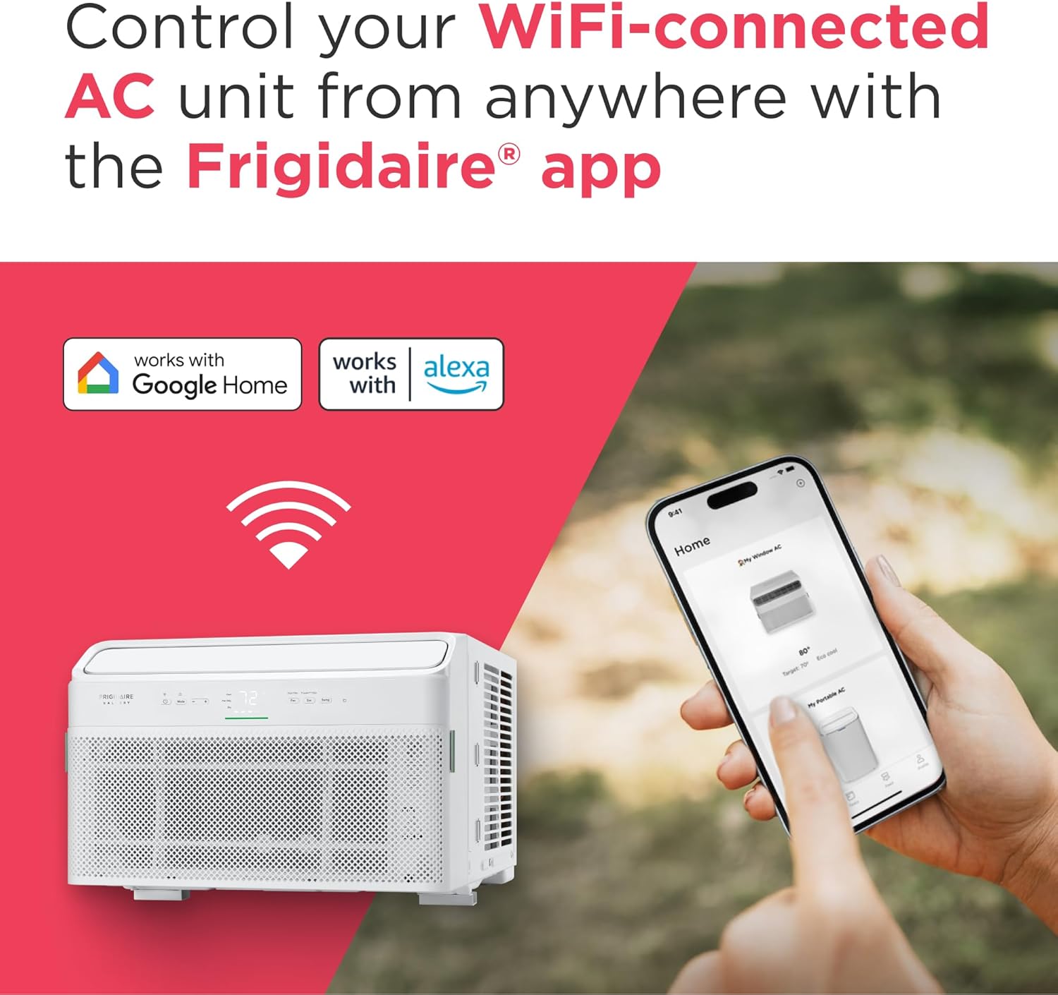 Frigidaire GHWQ103WC1 Inverter Quiet Temp Room Air Conditioner, 10,000 BTU with Wi-Fi Connected, Works with Alexa, Energy Star Certified, Easy-to-Clean Washable Filter, in White wourant