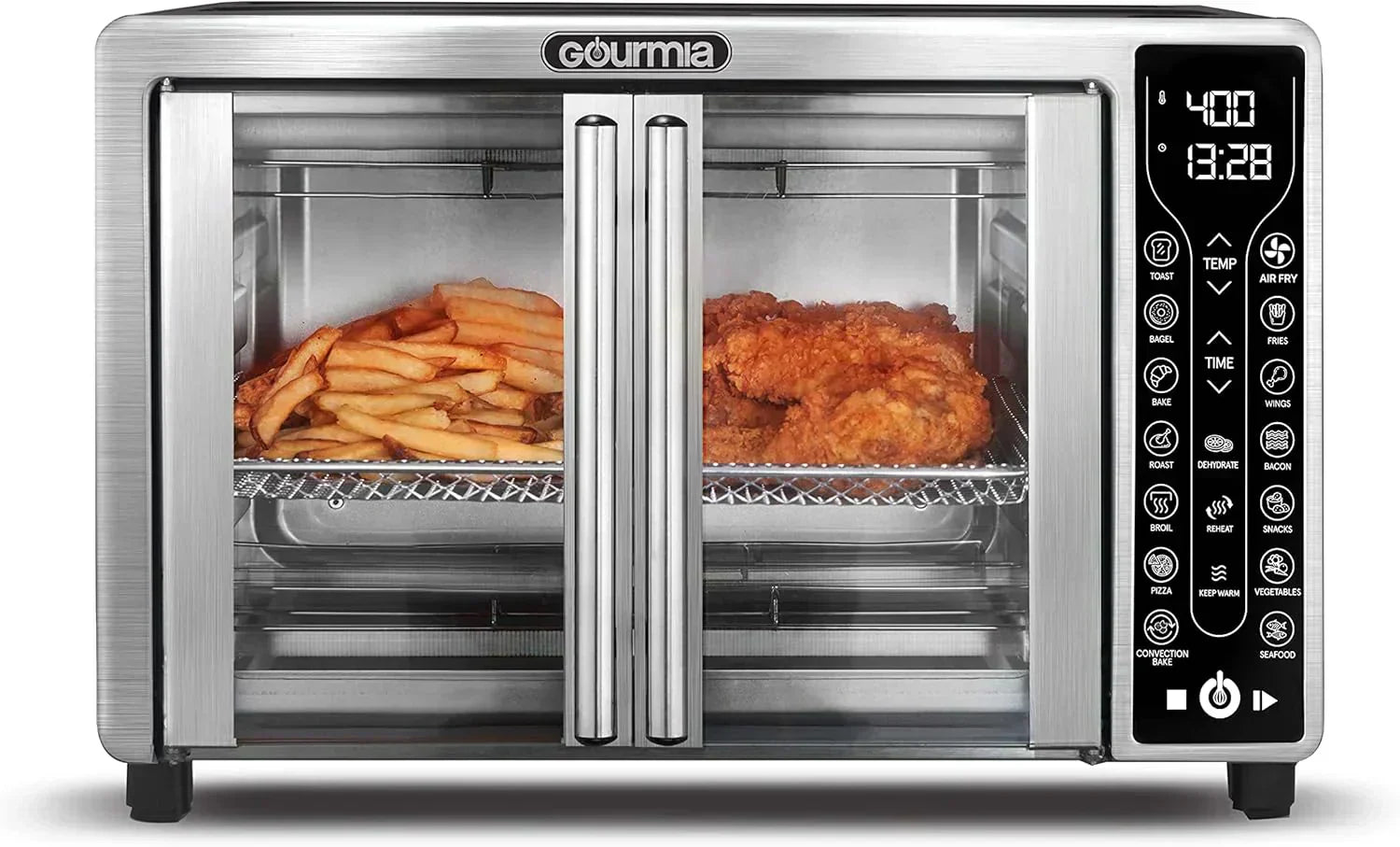 Gourmia Oven Air Fryer Combo with 17 Cooking Presets 24L Capacity Convection Rack wourant