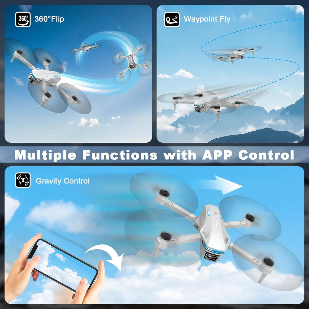 Drone with Camera for Adults, HD FPV Drones with Upgrade Altitude Hold, One-Key Take Off/Landing, Voice Control, Headless Mode, 2 Batteries, Toys Gifts for Teen Boys Girls, Beginner wourant