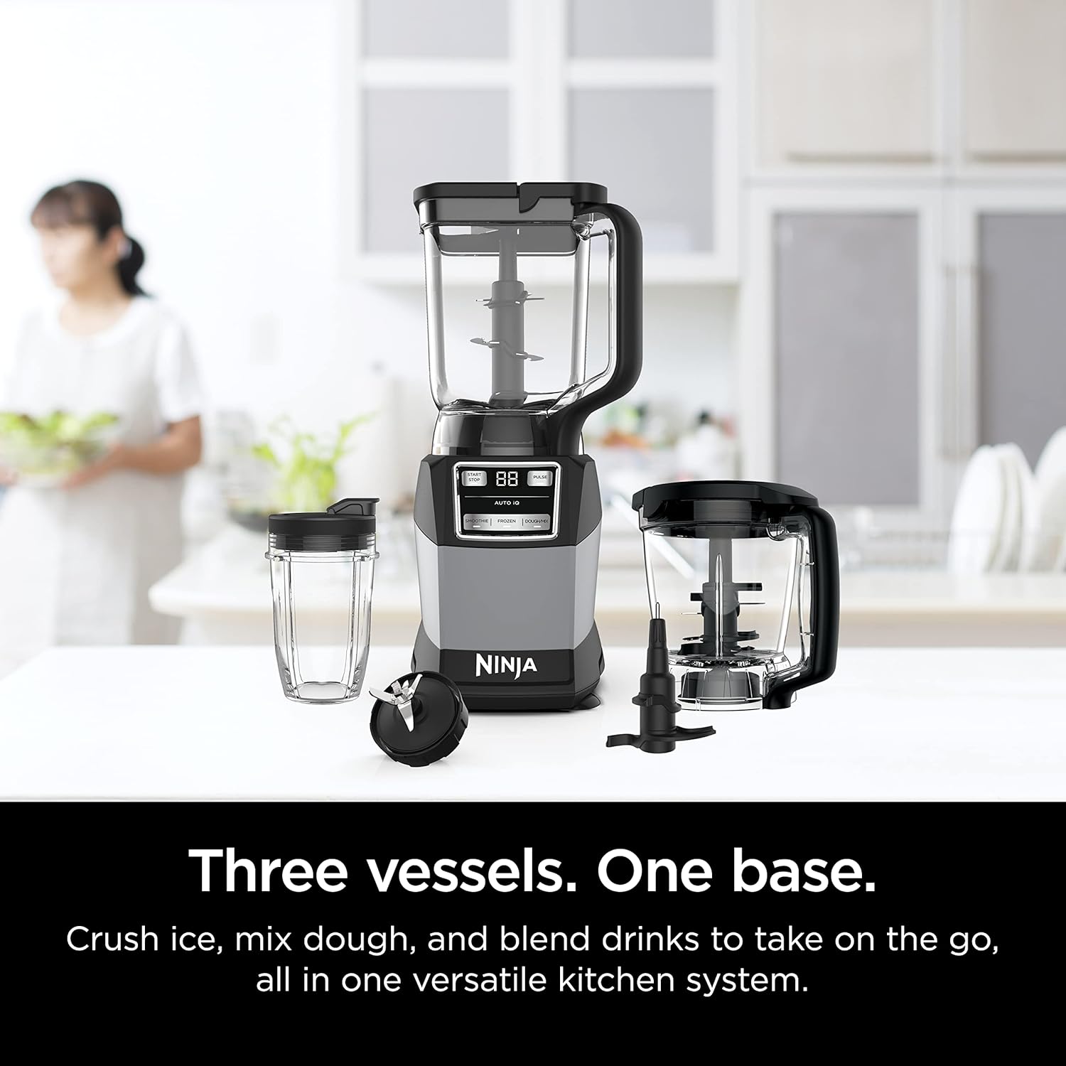 Ninja Blender Compact Kitchen System for Smoothies, Doughs, and Frozen Drinks with Auto-IQ, 72 oz* Blender Jar wourant