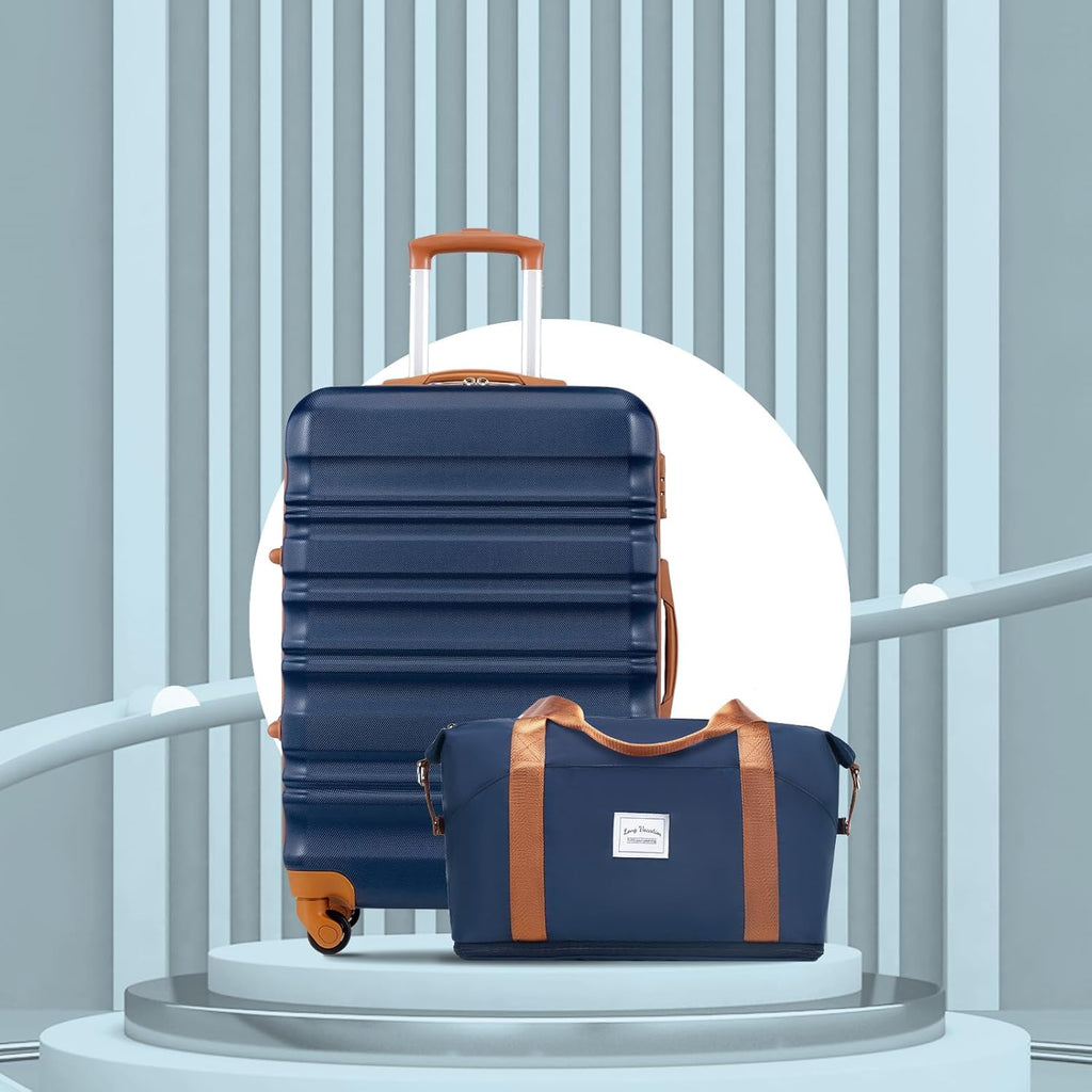 LONG VACATION 6 Piece Luggage Set Carry on Suitcase with ABS+PC hardshell, Spinner Wheels & YKK Zipper TSA Lock wourant
