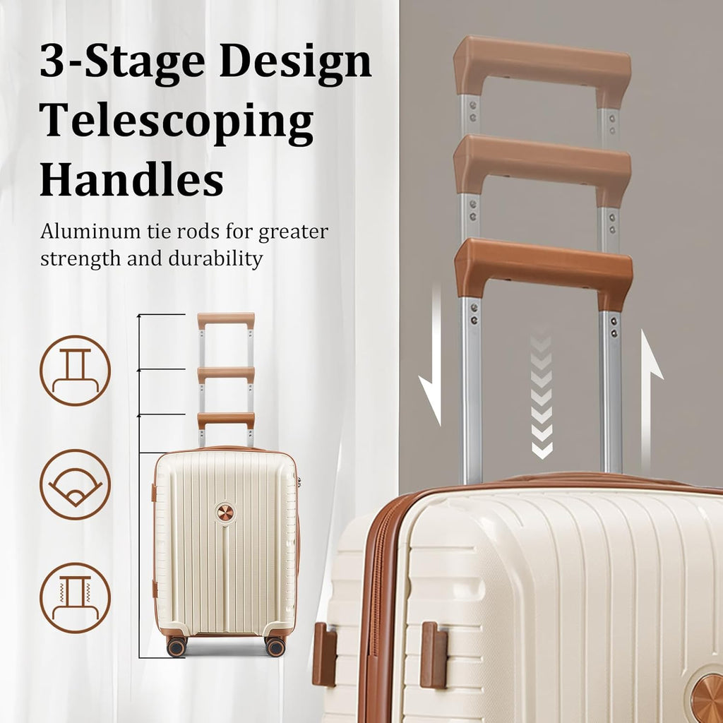5-piece PP hardshell lightweight travel carry-on luggage set with dual spinner wheels and TSA lock wourant