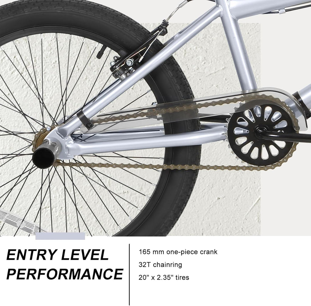 WEIZE Freestyle BMX Bicycle 20 Inch Stunt Bike for Kids and Adults Men and Women High Strength Steel Frame 360 Degree Rotor Freestyle wourant