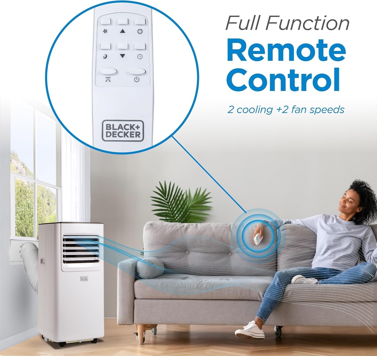 BLACK+DECKER 8,000 BTU Portable Air Conditioner with Wifi & Remote Control, 3-1-in AC, Fan & Dehumidifier, with App, Alexa & Google Assistant, Window Kit woonhhop
