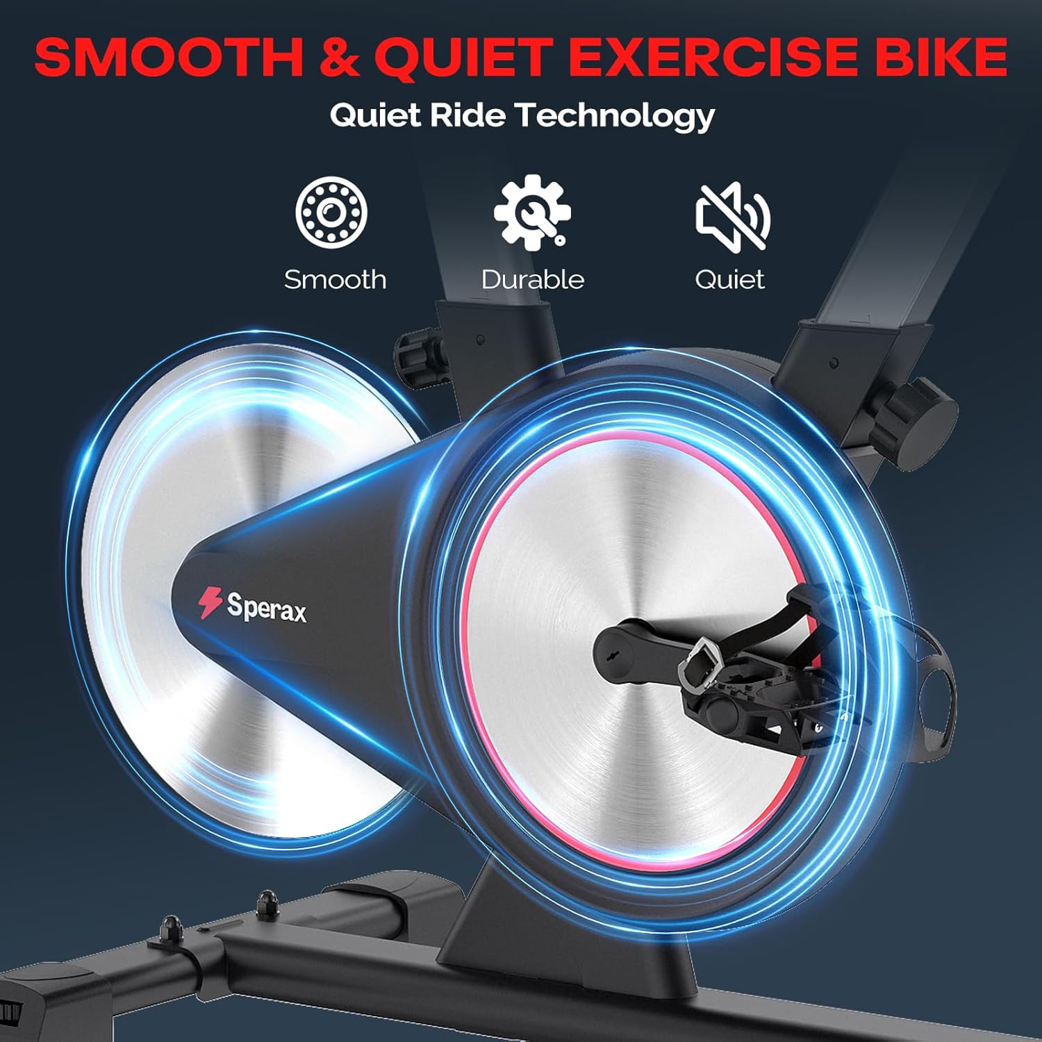 Sperax Exercise Bike, Stationary Bikes for Home, Indoor Cycling Bike, Spin Bike with Comfortable Seat, LED Display wourant