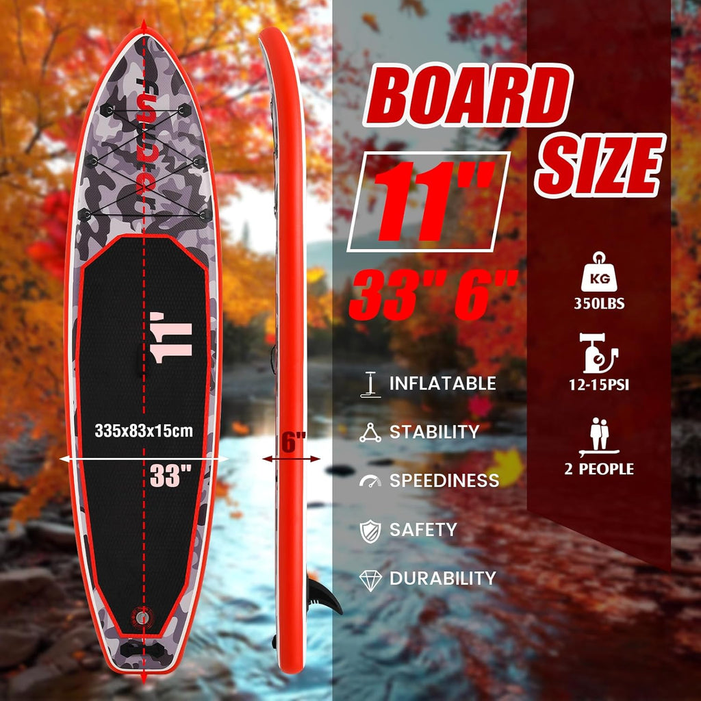 FunWater Inflatable Stand Up Paddle Board with Premium SUP Paddle Accessories, Non-Slip EVA Deck, 11'/10'6' Paddle wourant
