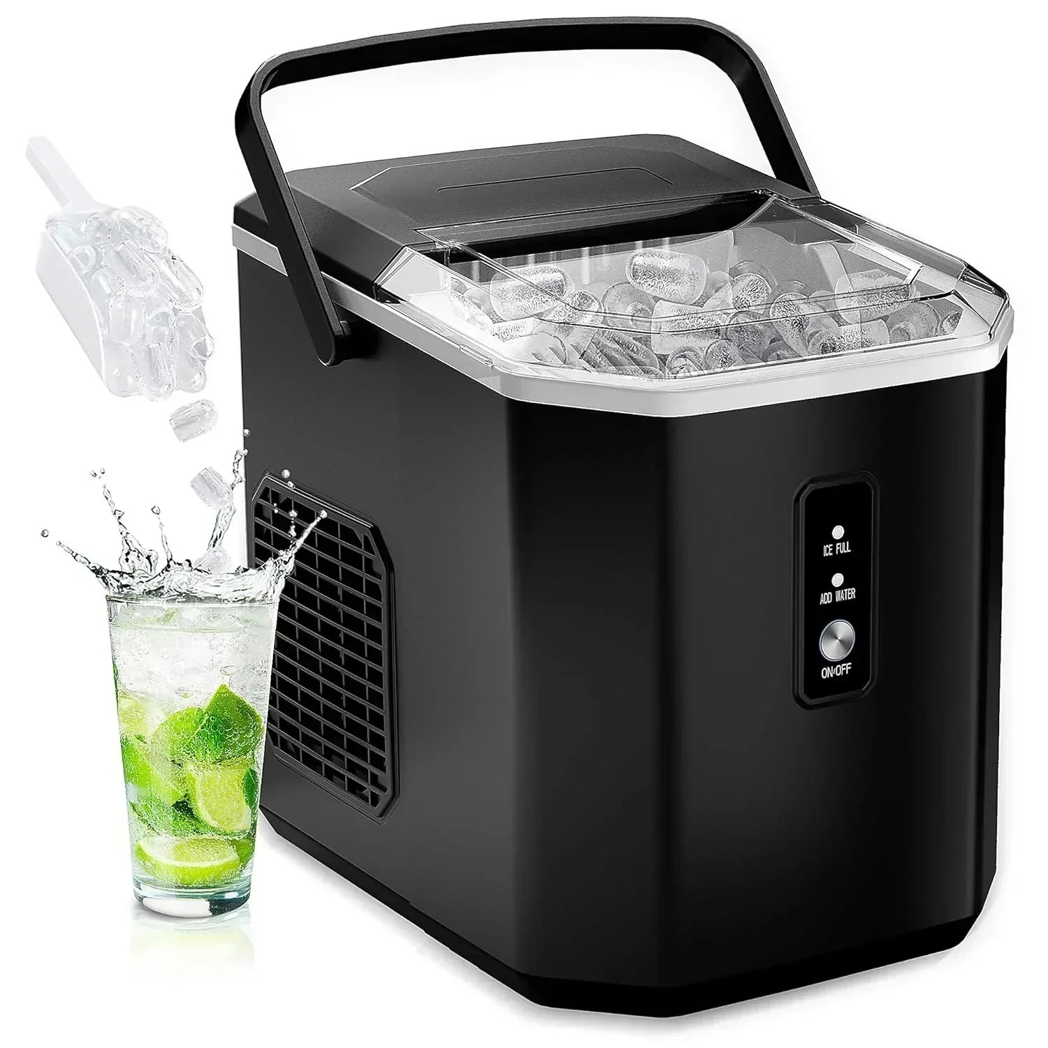EUHOMY Nugget Ice Maker Countertop Ready in 8 Mins Self-Cleaning Portable Ice Makers Machine wourant