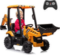 12V JCB Ride On Excavator, Ride on Toys for Kids 4-8, Electric Car for Kids with Tractor, Bulldozer, Digging Arm, Backhoe Toy Car with Slow Start/Stop, Adjustable Speeds wourant