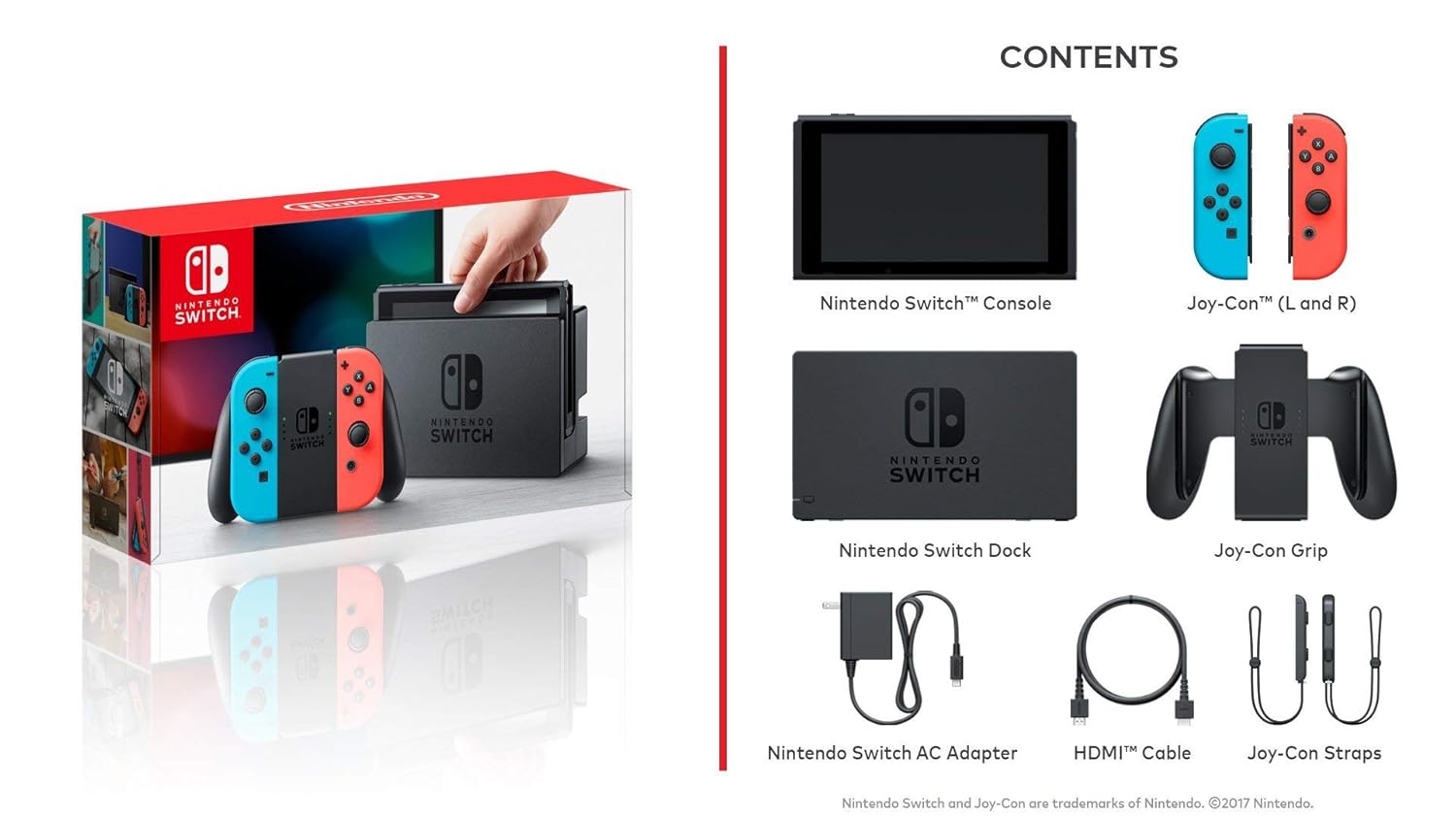Nintendo Switch Neon Red and Neon Blue Joy-Con (Renewed) jumpsub