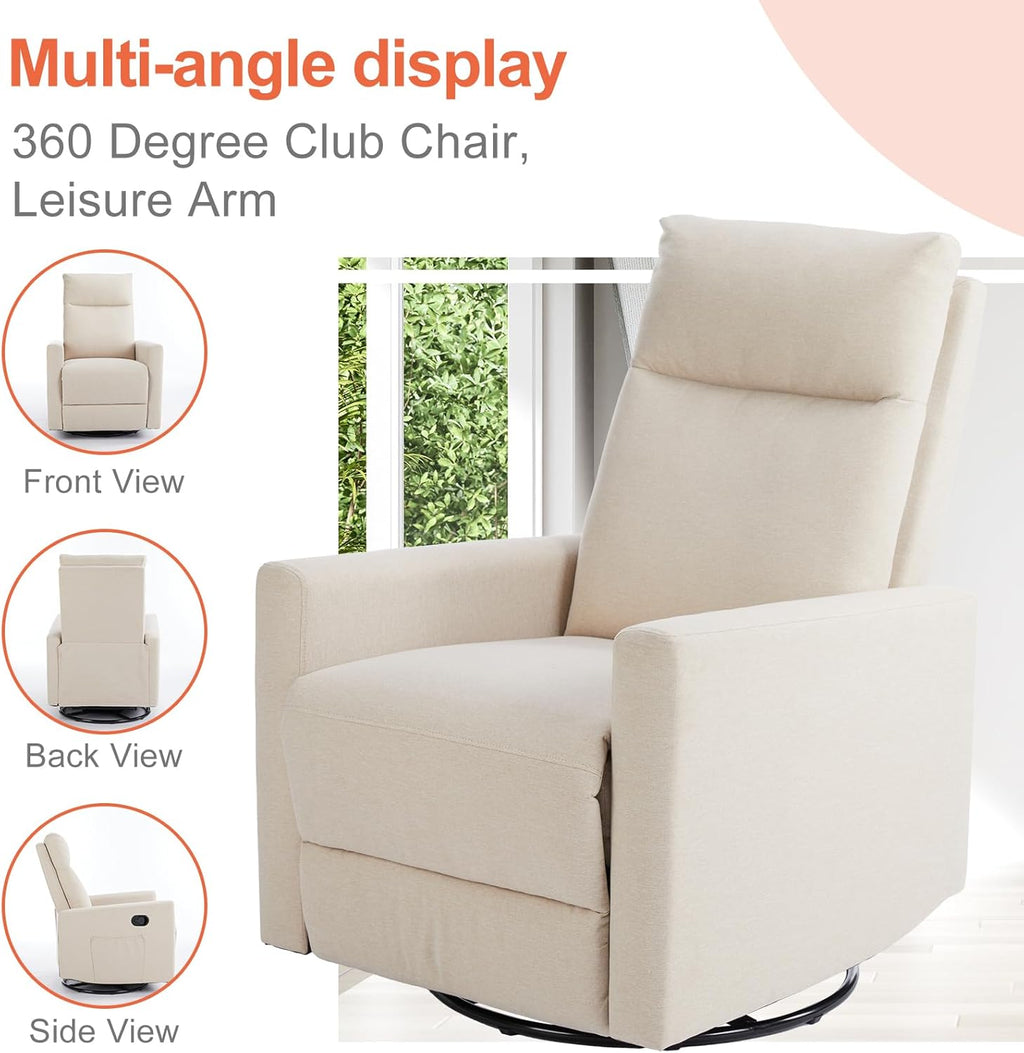 Sweetcrispy Massage Recliner Chair for Adults, Adjustable Home Theater Seating with Lumbar Support for Living Room, Modern Fabric Reclining, Light Grey wourant