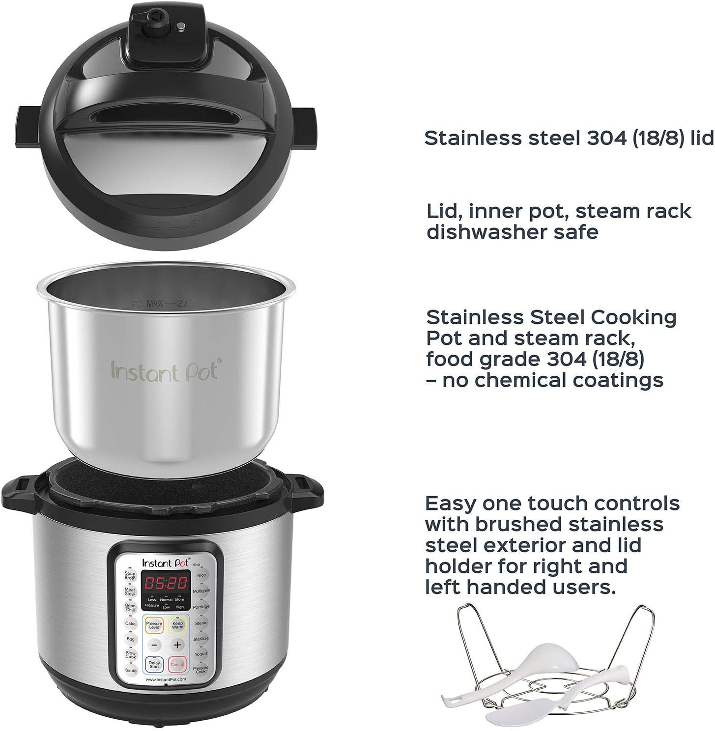 9-in-1 Multicooker, Pressure Cooker, Slow Cook, Rice Maker, Steamer, Sauté, Yogurt, Warmer & Sterilizer, Includes App With Over 800 Recipes, Stainless Steel, 6 Quarts wourant