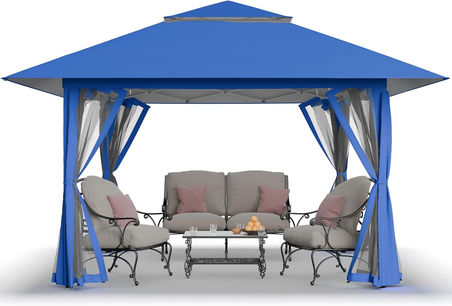 CROWN SHADES 13x13 Pop Up Gazebo, Canopy Tent, Gazebos on Clearance - Outdoor Gazebo for Backyard & Patio Furniture - Carpa Pop Up Tent with Wheeled STO-N-Go Cover Bag (White) wourant