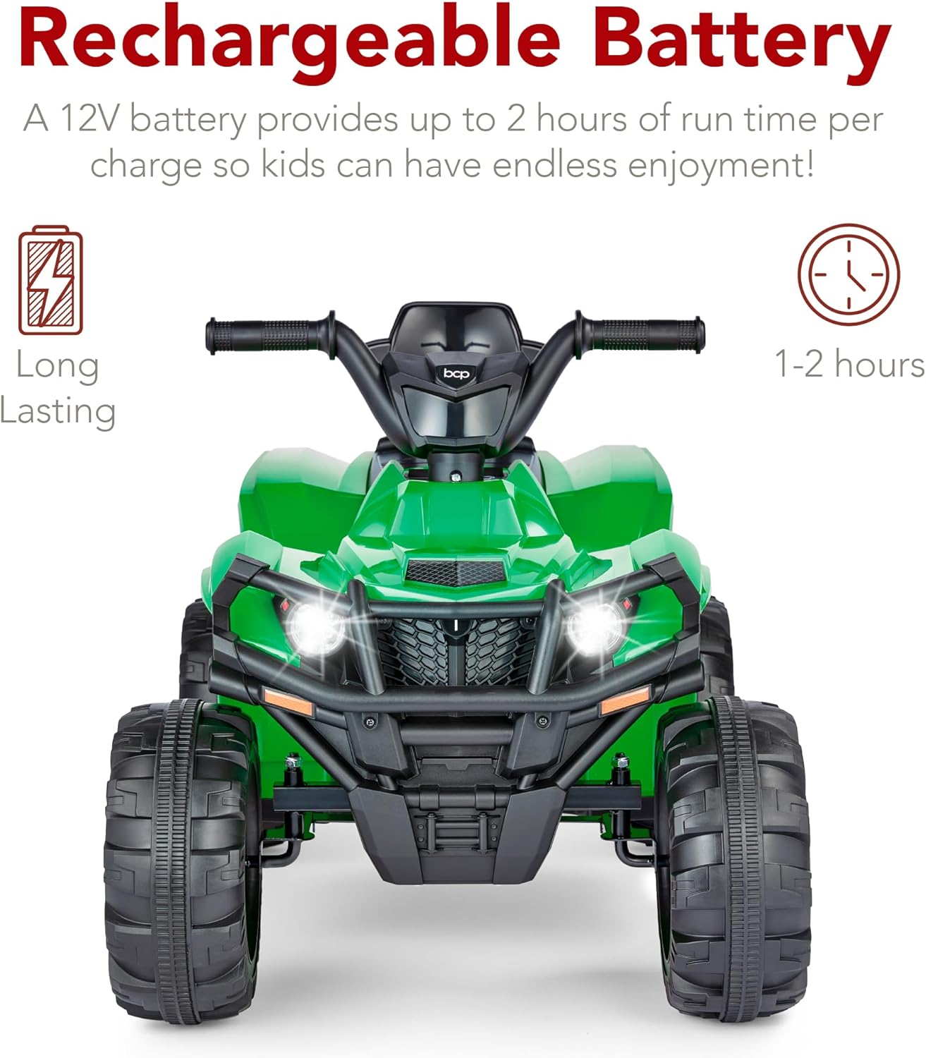 Best Choice Products 12V Kids Ride-On Electric ATV, 4-Wheeler Quad Car Toy w/Bluetooth Audio, 2.4mph Max Speed, Treaded Tires, LED Headlights, Radio wourant