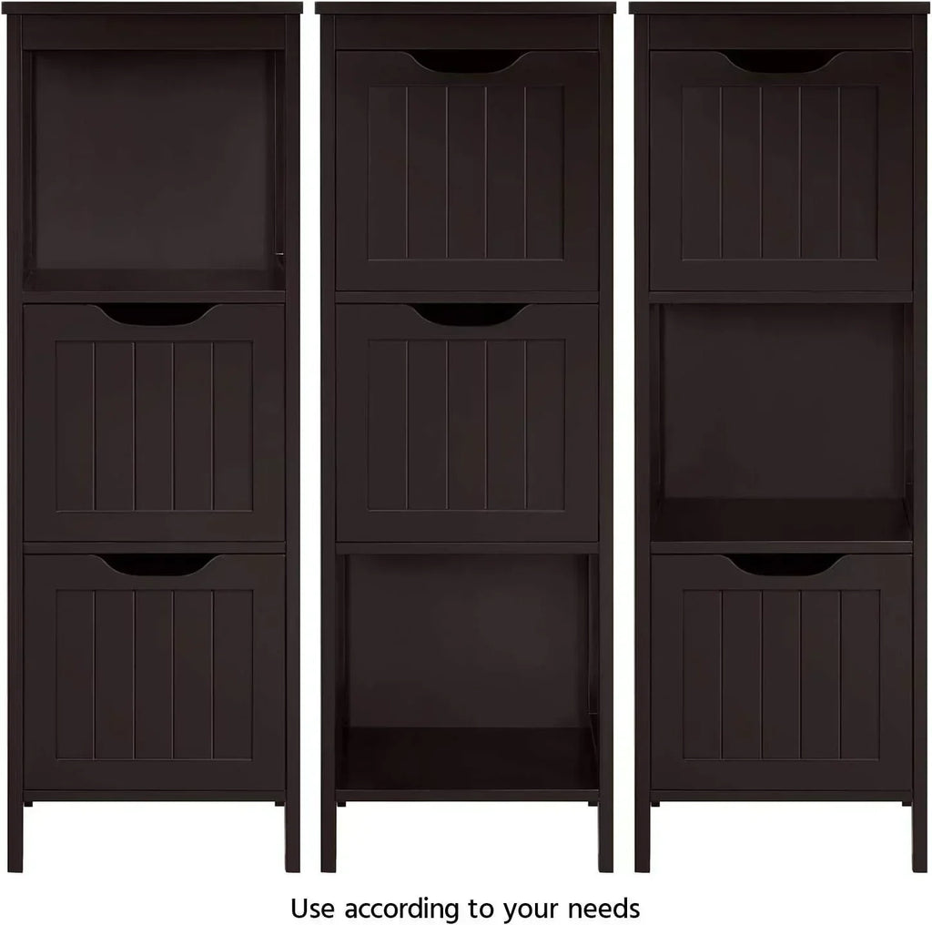 Bathroom Floor Cabinet Wooden Storage Cabinet with 2 Drawers Multifunctional Side Organizer Rack wourant