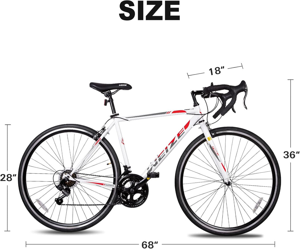 WEIZE Road Bike, 700C Wheel City Commuter Bicycle, Shimano 14 Speed Drop Bar, Racing Adult Bike with Caliper Brakes, High-Carbon Steel Hybrid Bikes wourant