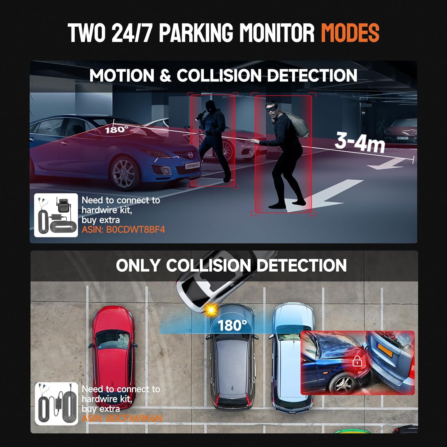 360° Dash Cam 4-Channel FHD 4*1080P Wi-Fi GPS Voice Control Car Camera, Front 2K+1080P*2 Dash Cam, with 64GB SD Card, Night Vision, 24-Hour Parking Mode wourant