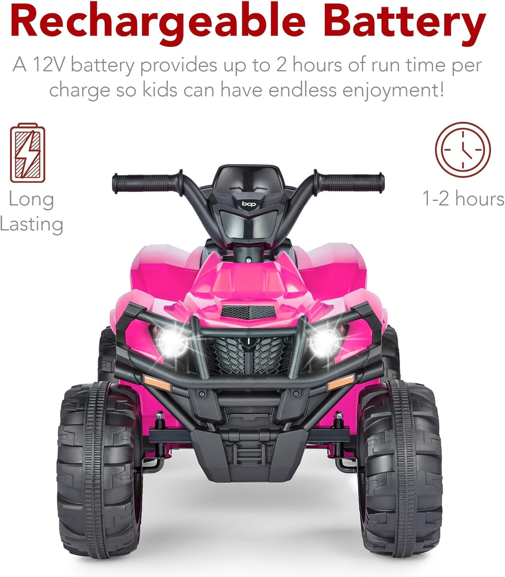 Best Choice Products 12V Kids Ride-On Electric ATV, 4-Wheeler Quad Car Toy w/Bluetooth Audio, 2.4mph Max Speed, Treaded Tires, LED Headlights, Radio wourant