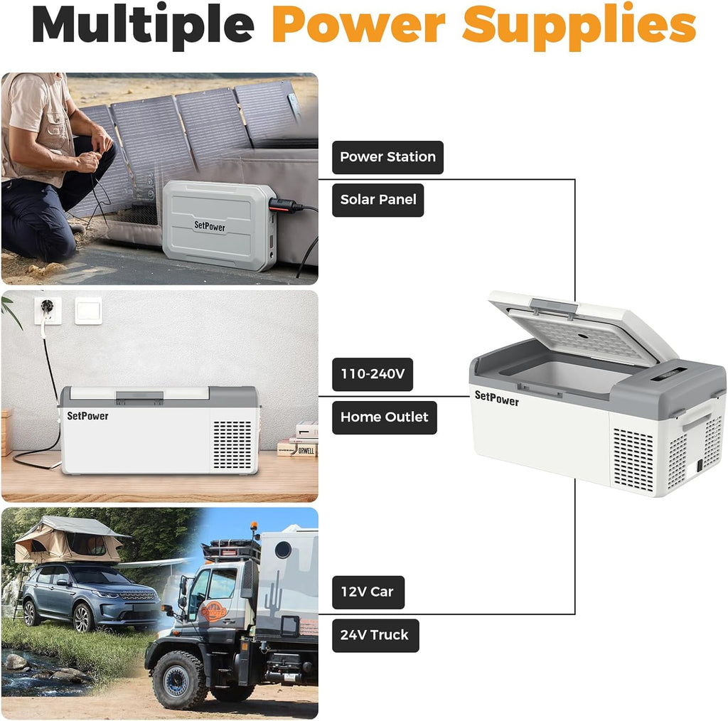 12V Refrigerator 21 Quart Portable Freezer 50 Hours Keep Cool,Electric Cooler for Vehicles Car Refrigerator 12V Portable Fridge for Car Camping Truck Van RV SUV Road Trip Travel RF20 wourant