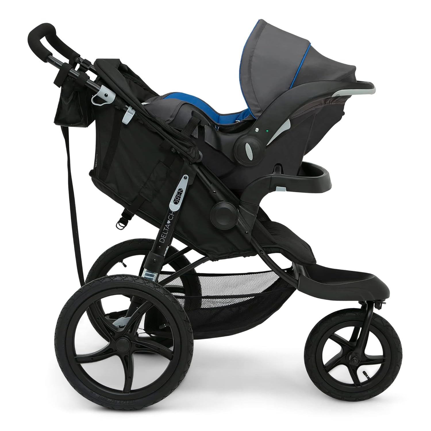 Delta Children Apollo Jogging Stroller Shock Absorbing Frame with Large Canopy Recline wourant