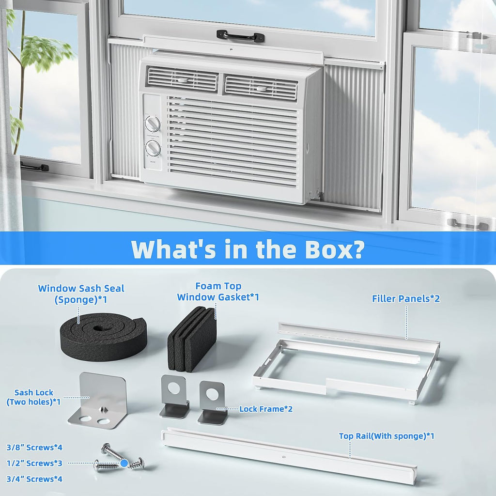 Antarctic Star 12,000 BTU U-Shaped Window Air Conditioner Unit Cools up to 550 Sq.Ft. with 6 Modes 24H Timer, Ultra Quiet Window AC Units wourant