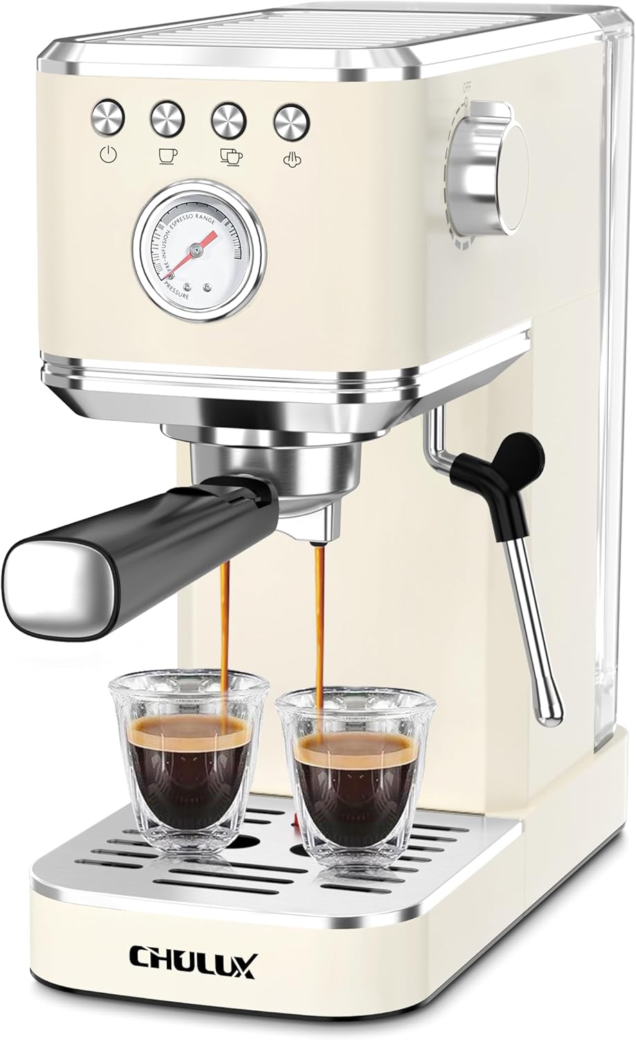 CHULUX Slim Espresso Machine with Milk Frother, 20 Bar Professional Italian Pump Espresso Coffee Machine wourant