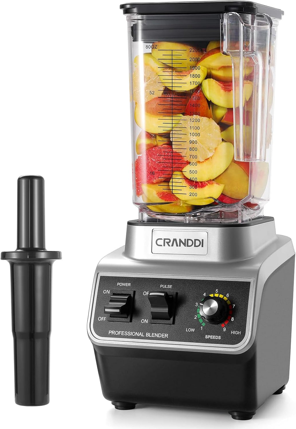 CRANDDI Professional Commercial Blender, Max 1500W, 80oz Pitcher, Powerful Blender wourant