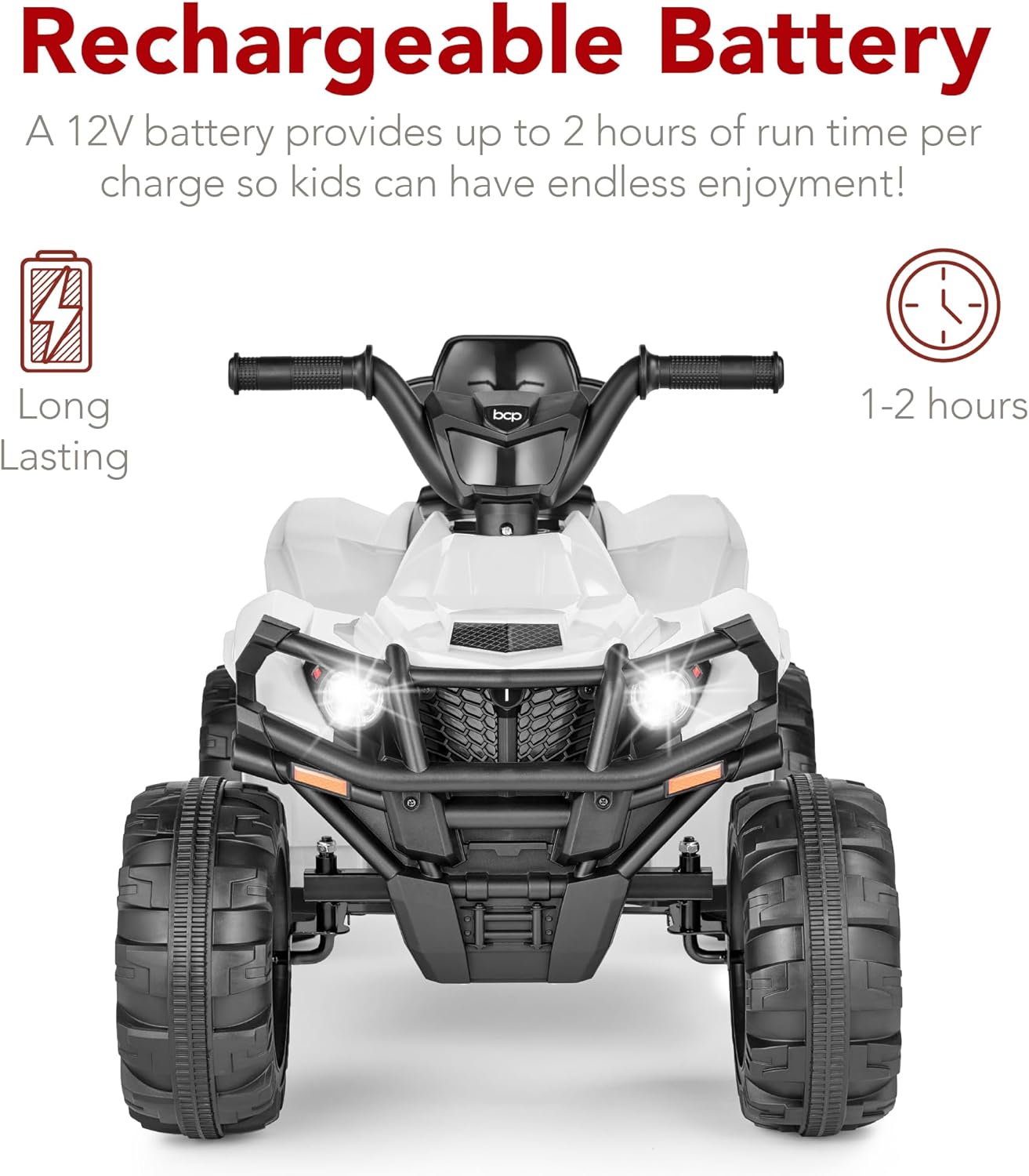 Best Choice Products 12V Kids Ride-On Electric ATV, 4-Wheeler Quad Car Toy w/Bluetooth Audio, 2.4mph Max Speed, Treaded Tires, LED Headlights, Radio wourant