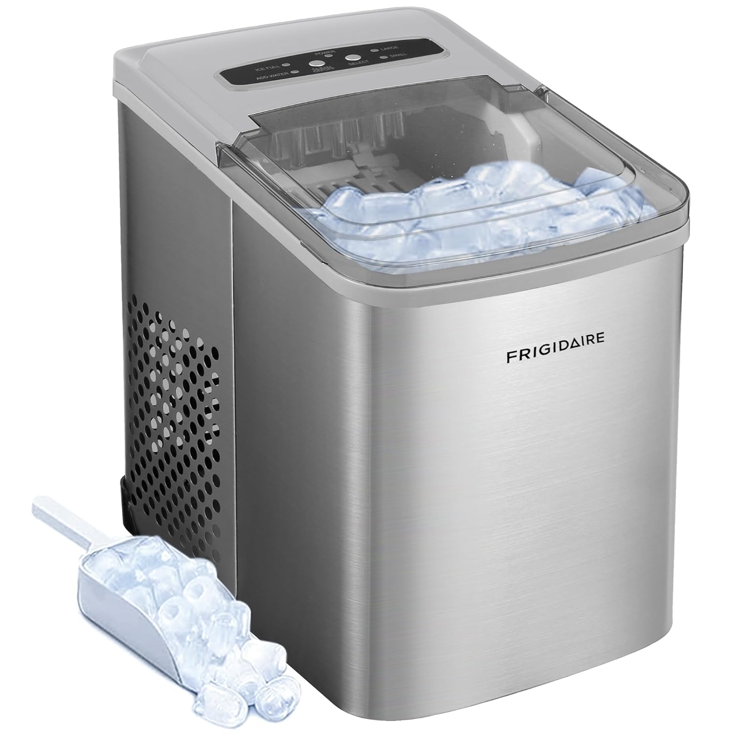 Frigidaire 26 Lbs per Day Portable Compact Maker, Ice Making Machine, Stainless, Medium woonhhop