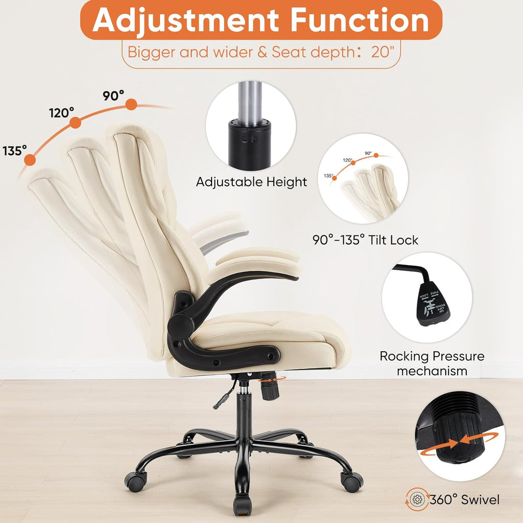Ergonomic Office Chair Heavy Duty Work Desk Chair Adjustable Swivel Rolling Chair with Wheels wourant