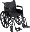Drive Medical Silver Sport 1 Folding Transport Wheelchair - Lightweight Mobility Support