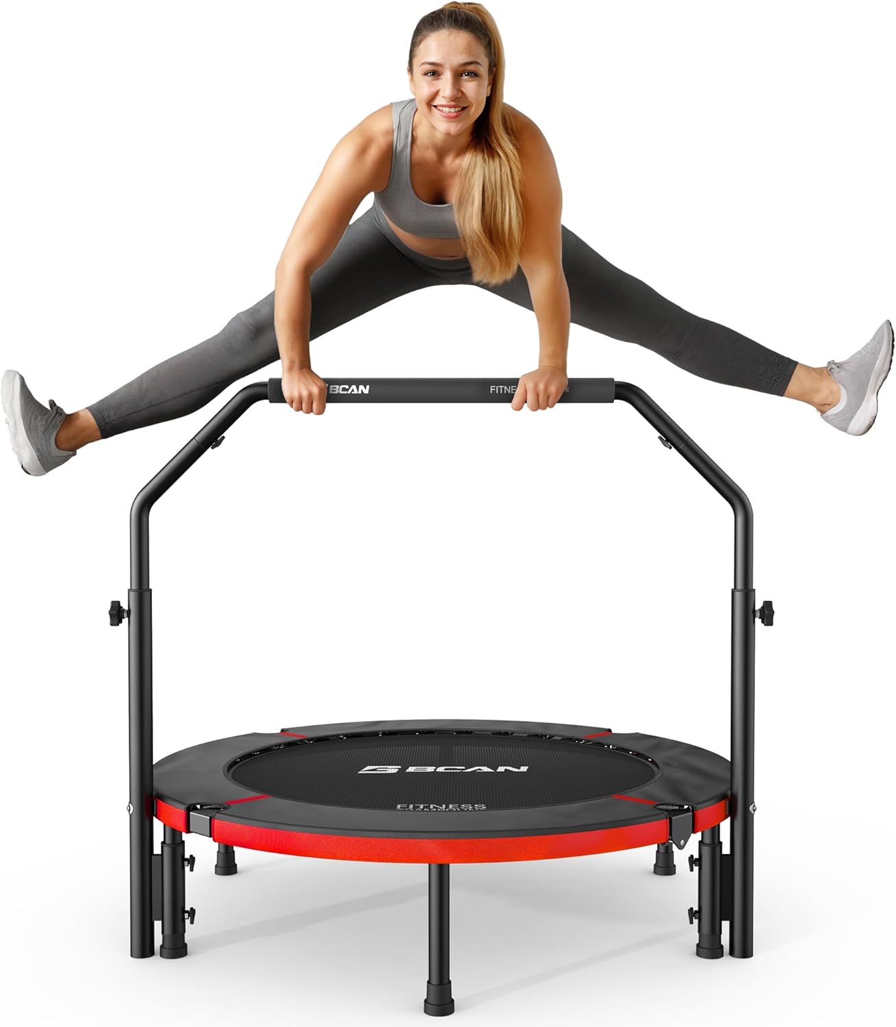 BCAN 40/48" Foldable Trampoline Max Load 440lbs, Fitness Rebounder wourant