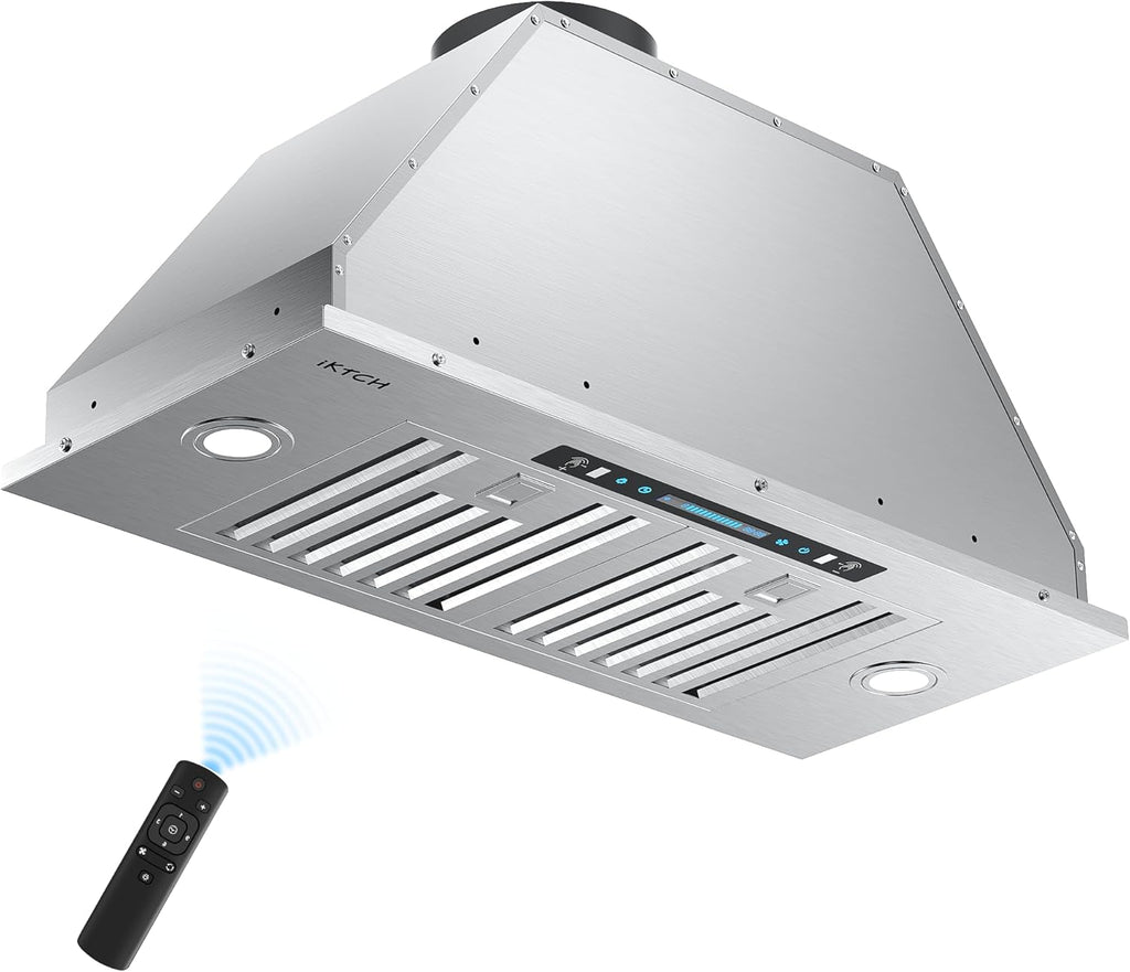 IKTCH 30" Built-in/Plug-in Range Hood 900 CFM, Ducted/Ductless Convertible Ducted, Stainless Steel Kitchen Range Hood wourant