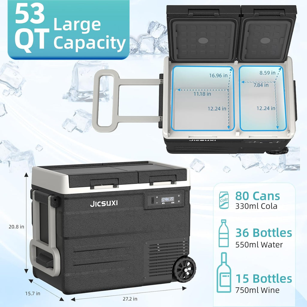 12V Car Refrigerator, 17 Quart Portable Freezer 12 Car Fridge (-4F~68F) Compressor Electric Cooler with 12/24V DC 110-240V AC, APP Control For Car Truck RV Camping, Travel Outdoor Home wourant