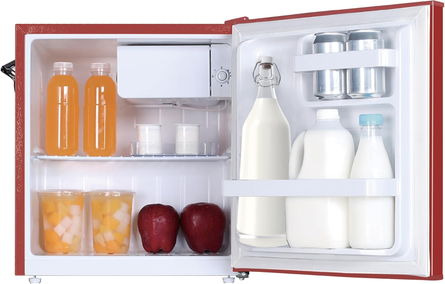 Frigidaire EFR176 Retro Compact Fridge with Chiller Mini Refrigerator with Built-in Bottle Opener for Office, Bedroom, Dorm Room or Cabin, 1.6 cu ft 16" D x 18" W x 18.5" H, Moonlight wourant