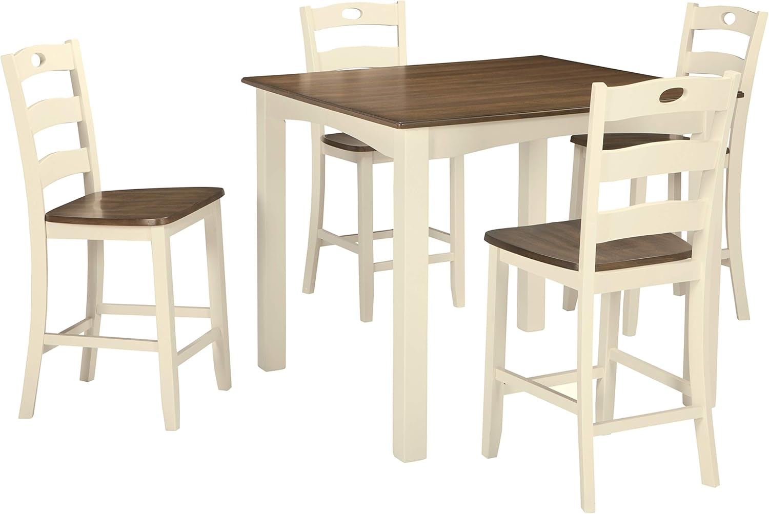 Signature Design by Ashley Bridson 5 Piece Dining Room Set Includes Table 4 Ladderback Barstools wourant