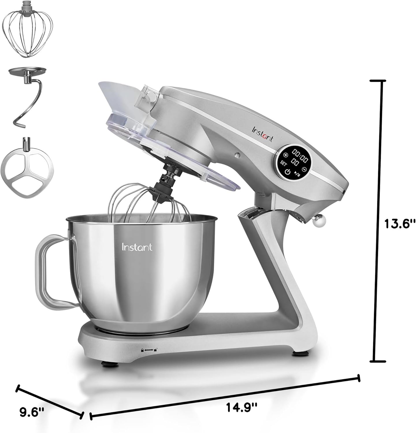 Instant Pot Instant Stand Mixer Pro 600W 10-Speed Electric Mixer with Digital Interface,7.4-Qt Stainless Steel Bowl,Dishwasher Safe Whisk,Dough Hook and Mixing Paddle wourant