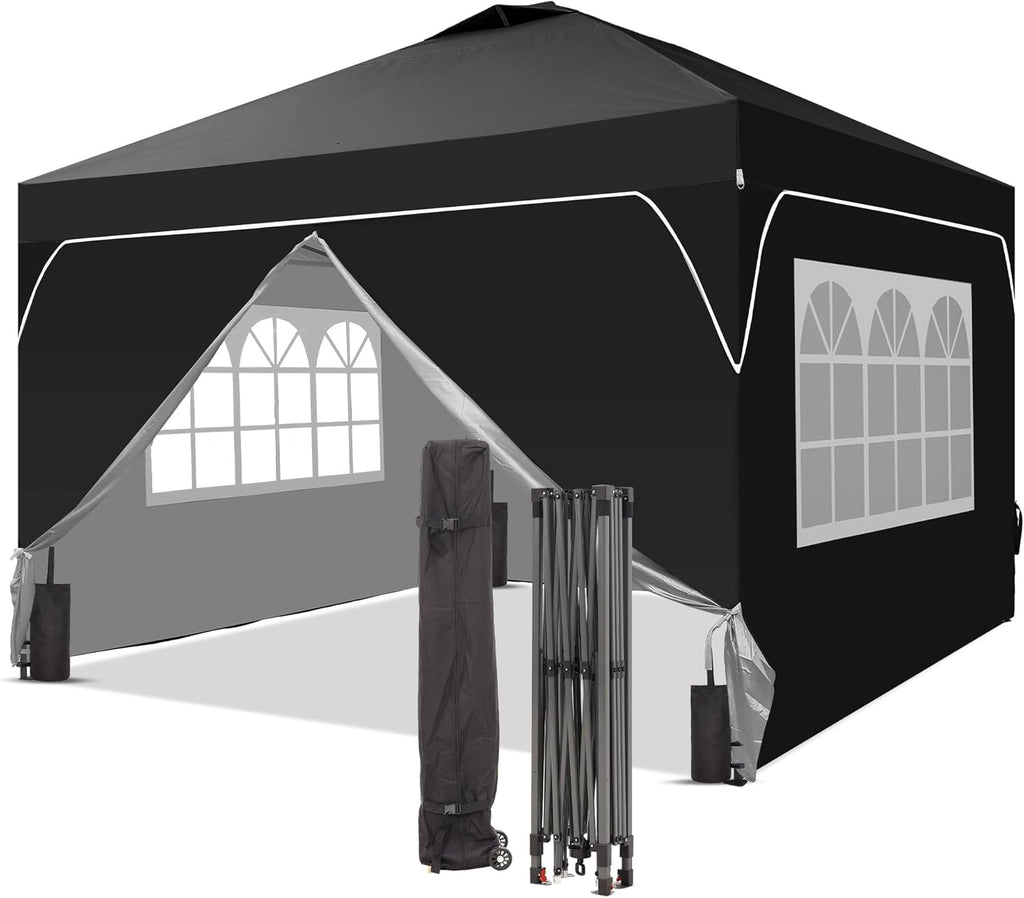 GDY 12x12 Pop Up Canopy Tent with 4 Sidewalls, Easy Set up with One Push Lift Gazebo wourant
