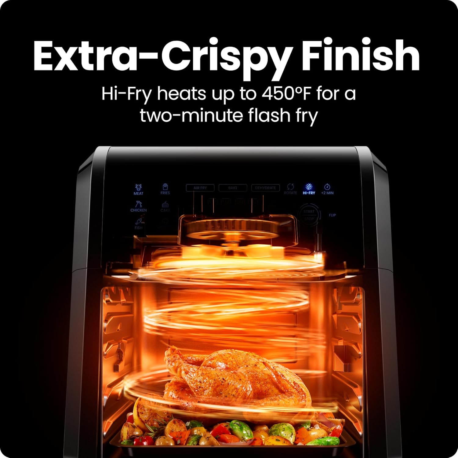 Chefman Compact 6.3-Quart Digital Air Fryer with Rotisserie, Dehydrator, and Convection Oven, 8 Touchscreen Presets wourant
