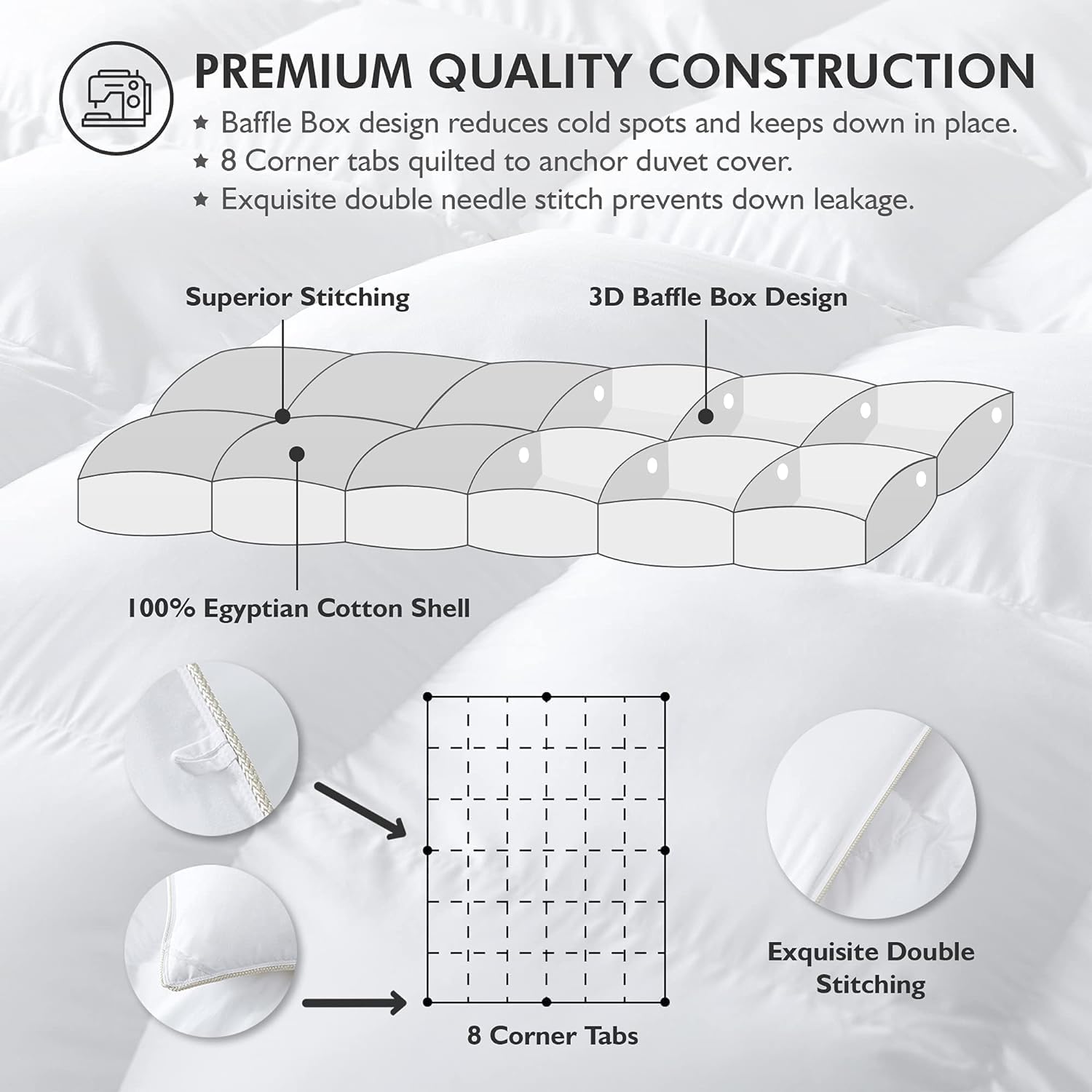 Baffle Box Design Comforter Duvet wourant