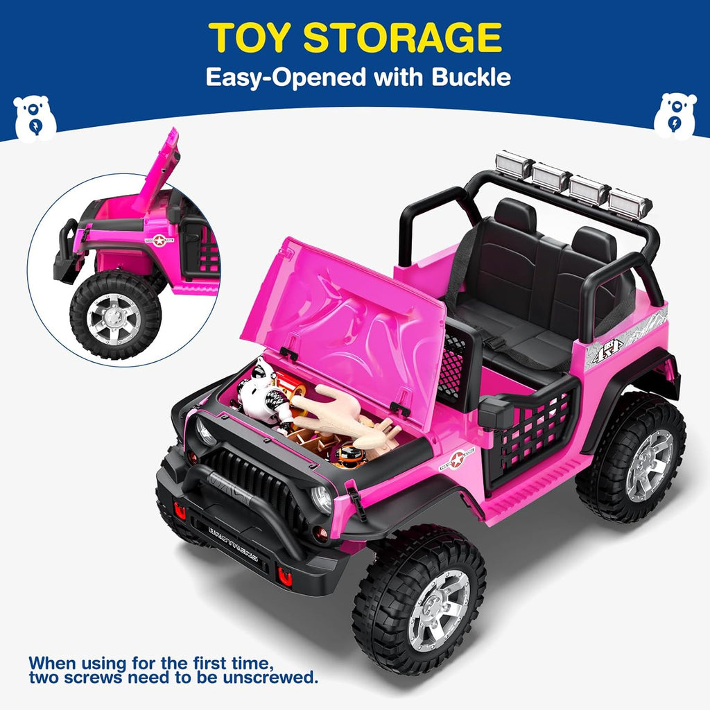 L8 Ride On Car, 2 Seater, 12V Kids Electric Car w/Remote Control, 4-Wheel Suspension, Bluetooth Speaker, Multi Music Modes, 3 Speeds, LED Lights, Xmas & Birthday Gift Ideas for Kids Ages 3+ wourant