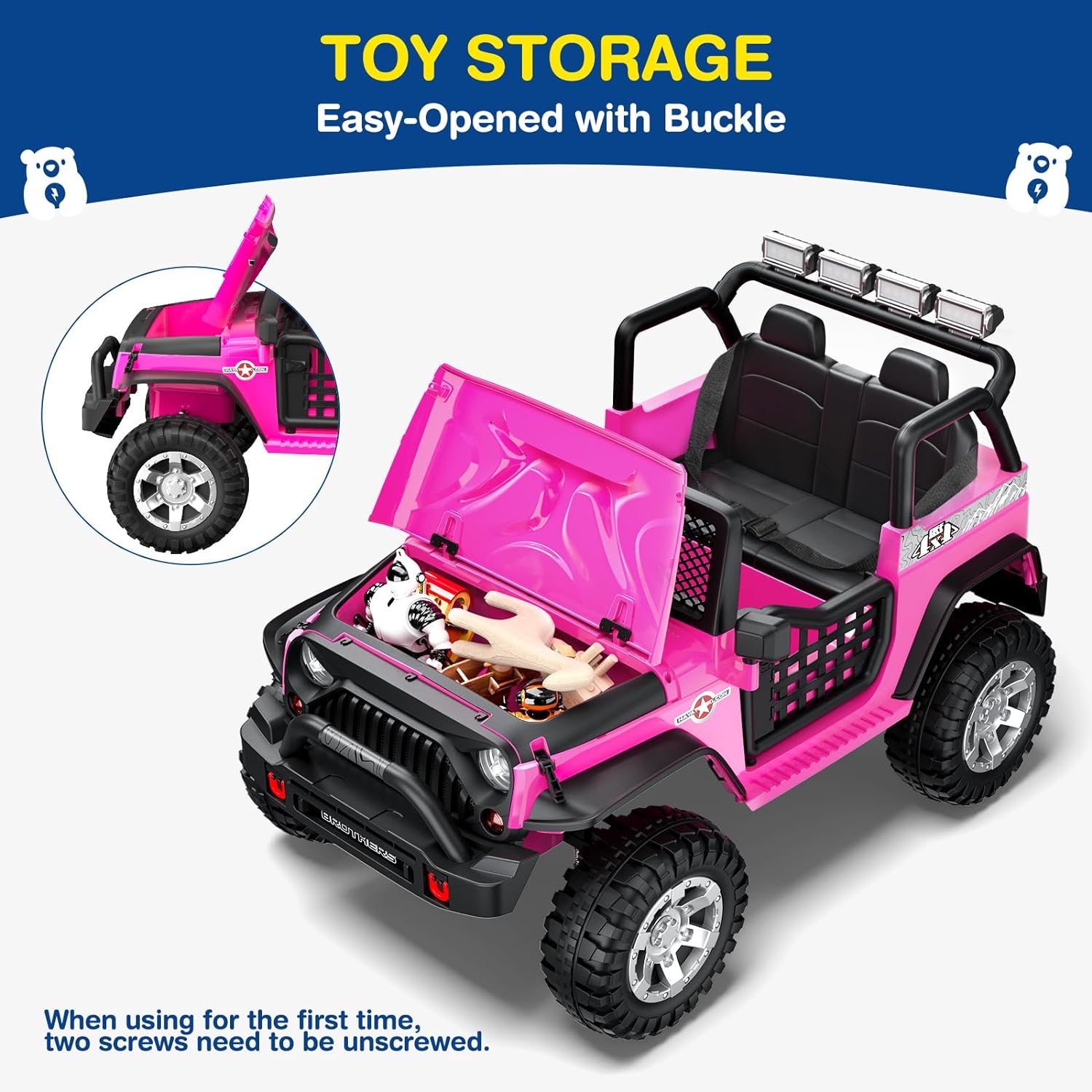 L8 Ride On Car, 2 Seater, 12V Kids Electric Car w/Remote Control, 4-Wheel Suspension, Bluetooth Speaker, Multi Music Modes, 3 Speeds, LED Lights, Xmas & Birthday Gift Ideas for Kids Ages 3+ wourant