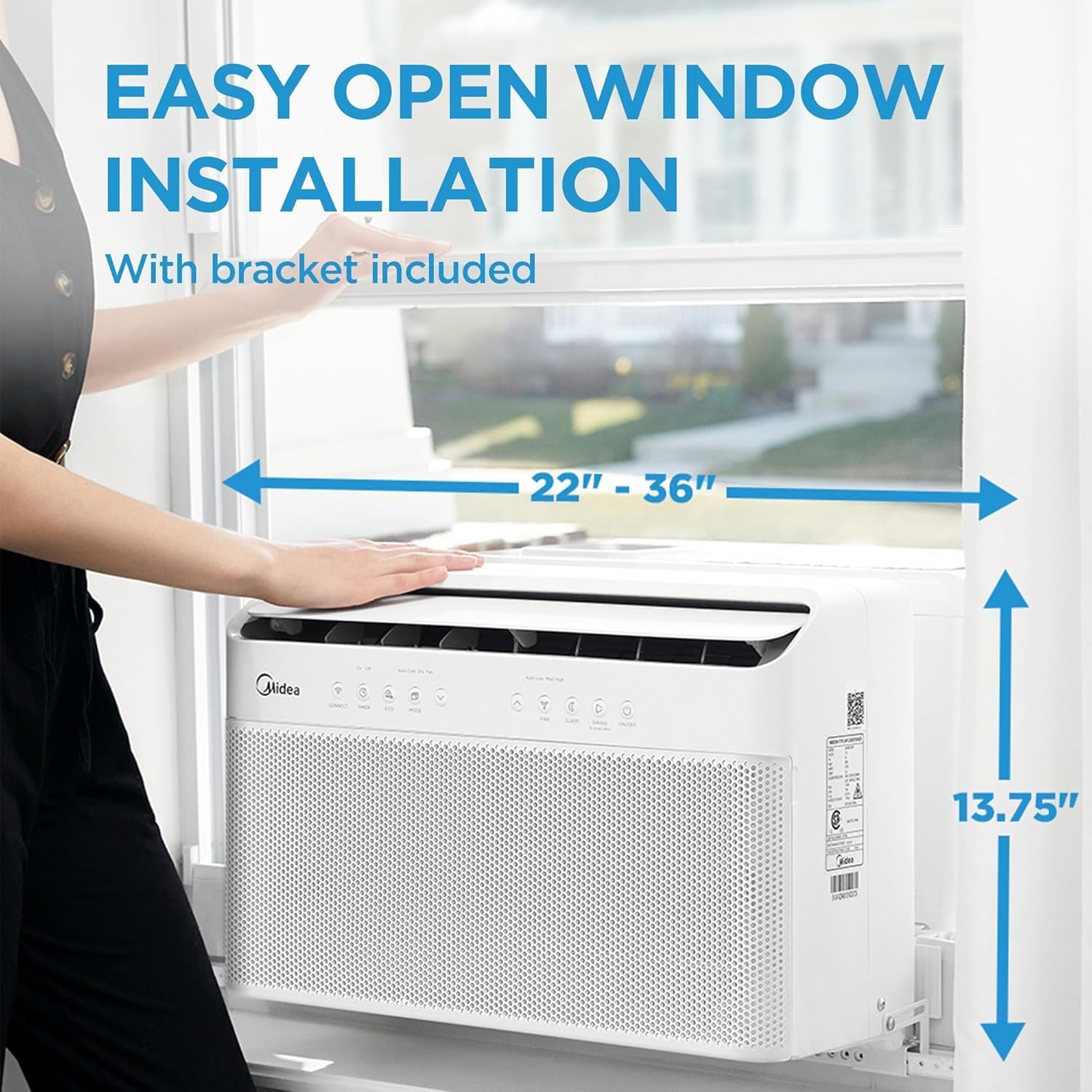Midea 12,000 BTU U-Shaped Smart Inverter Window Air Conditioner - Cools up to 550 square feet, ultra-quiet, saves 35% energy wourant
