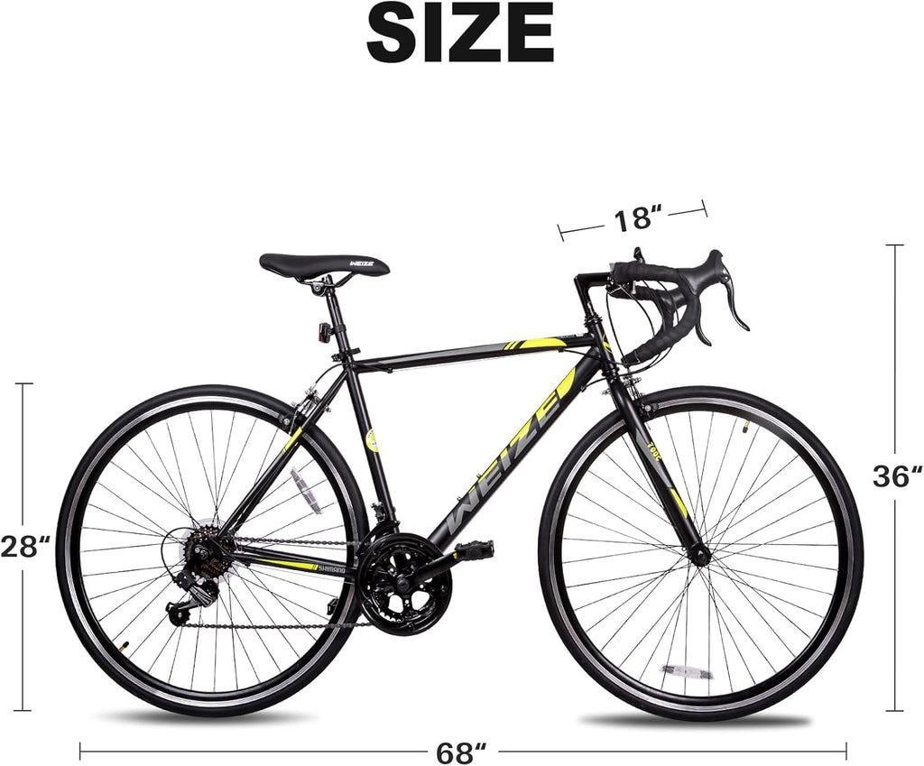 WEIZE Road Bike, 700C Wheel City Commuter Bicycle, Shimano 14 Speed Drop Bar, Racing Adult Bike with Caliper Brakes, High-Carbon Steel Hybrid Bikes wourant