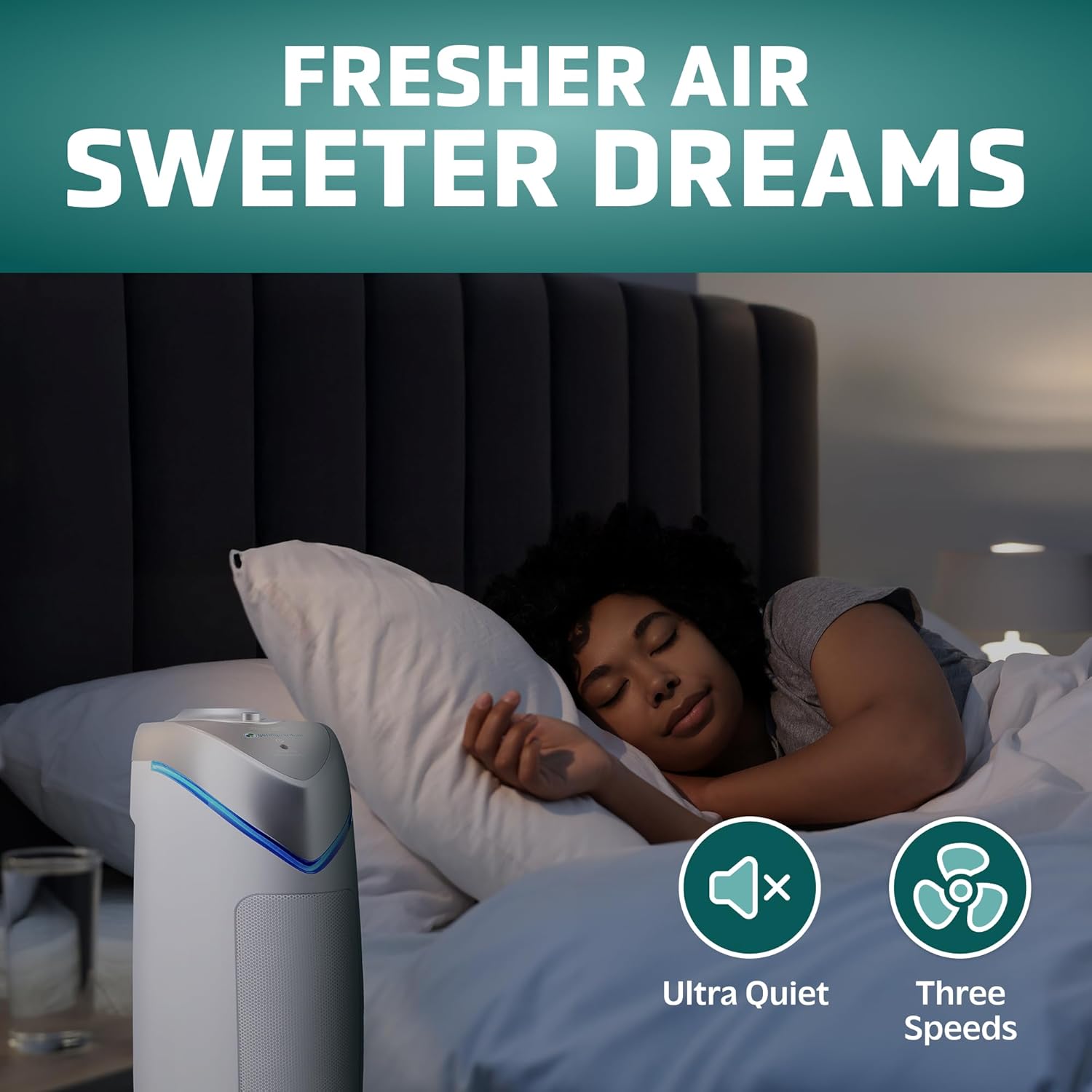 GermGuardian Air Purifier for Home with HEPA Pure Filter, for Wildfire Smoke, Pet Dander, Pollen, Odors, Large Rooms Up To 743 Sq. Ft., Removes 99.97% Pollutants, UV-C Light, 22", AC4825E, Gray wourant