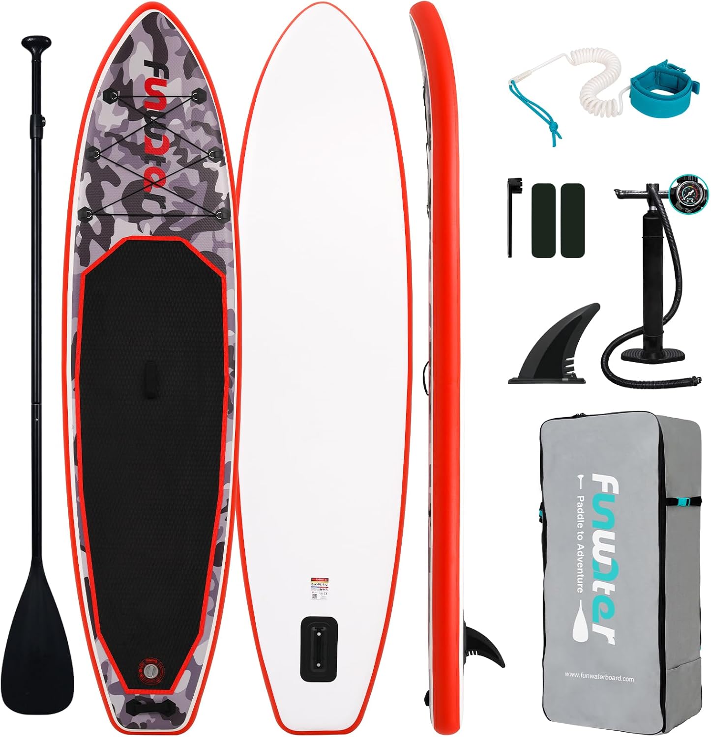 FunWater Inflatable Stand Up Paddle Board with Premium SUP Paddle Accessories, Non-Slip EVA Deck, 11'/10'6' Paddle wourant