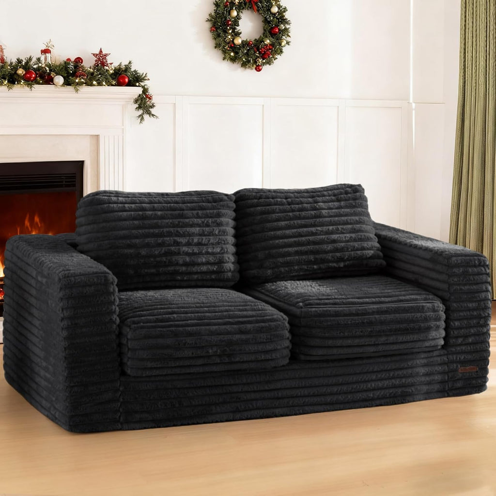 MAXYOYO Bean Bag Chair Two-seat Bean Bag Sofa with Pillows Upholstered Loveseat Floor Sofa wourant