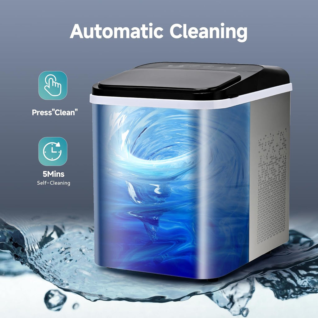 EUHOMY Nugget Ice Maker Countertop, Ready in 8 Mins, 35lbs/24H, Self-Cleaning, Portable Ice Makers Machine with Ice Scoop & Basket, Sonic Ice Maker with Chewable Pellet Ice for Home/Party/RV/Camping wourant