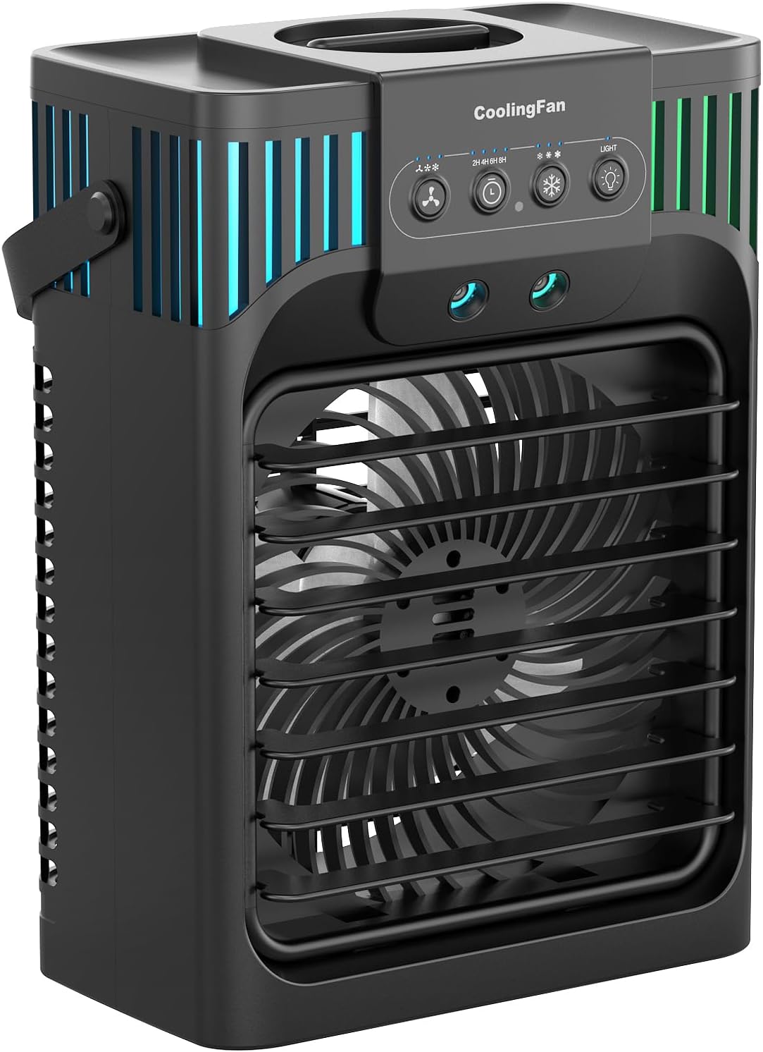 Portable Air Conditioners,4-in-1 Evaporative Air Cooler with 3 Speeds, 3 Modes & 7 LED Light Cooling Fan with Remote, 2-8H Timer, 1200ML Personal Mini Air Conditioner for Bedroom and Office wourant